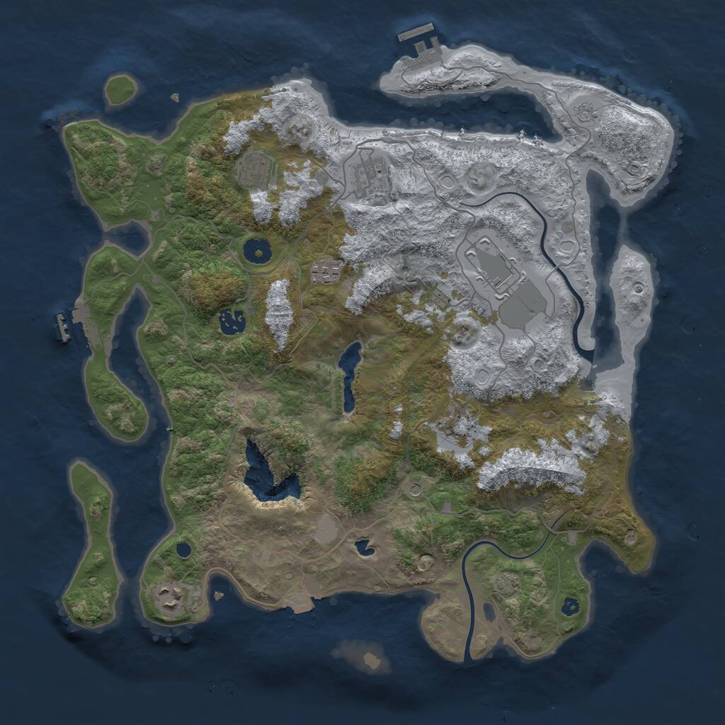 Rust Map: Procedural Map, Size: 4000, Seed: 157452, 13 Monuments
