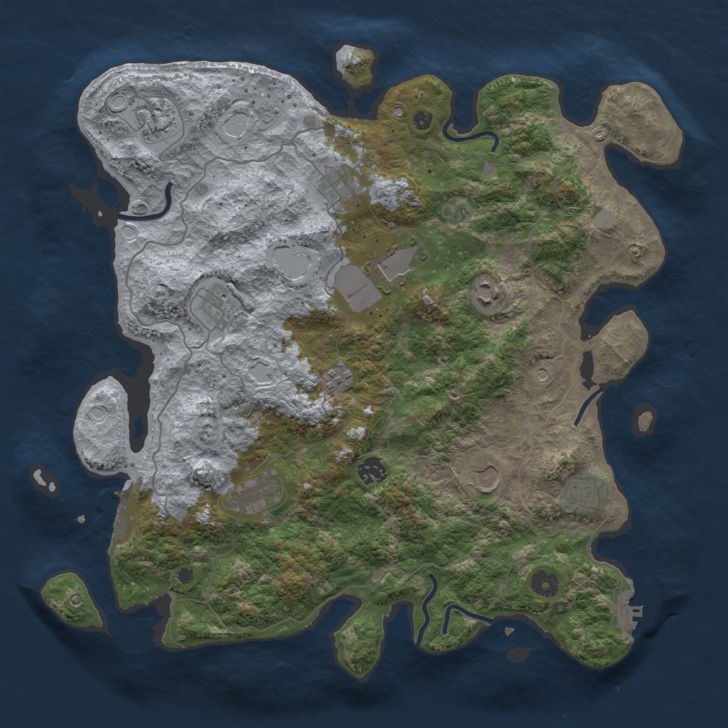 Rust Map: Procedural Map, Size: 4000, Seed: 819624, 19 Monuments