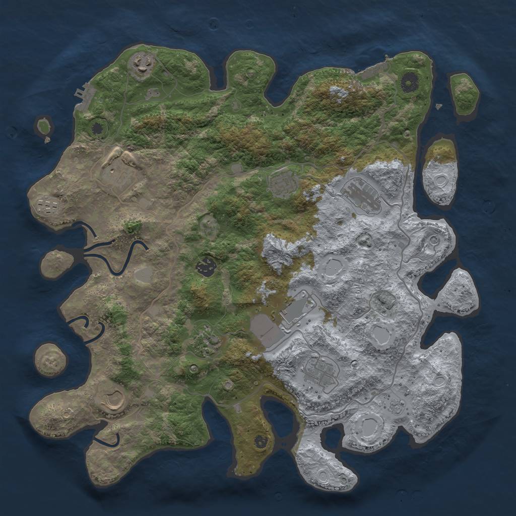 Rust Map: Procedural Map, Size: 4000, Seed: 237195, 19 Monuments