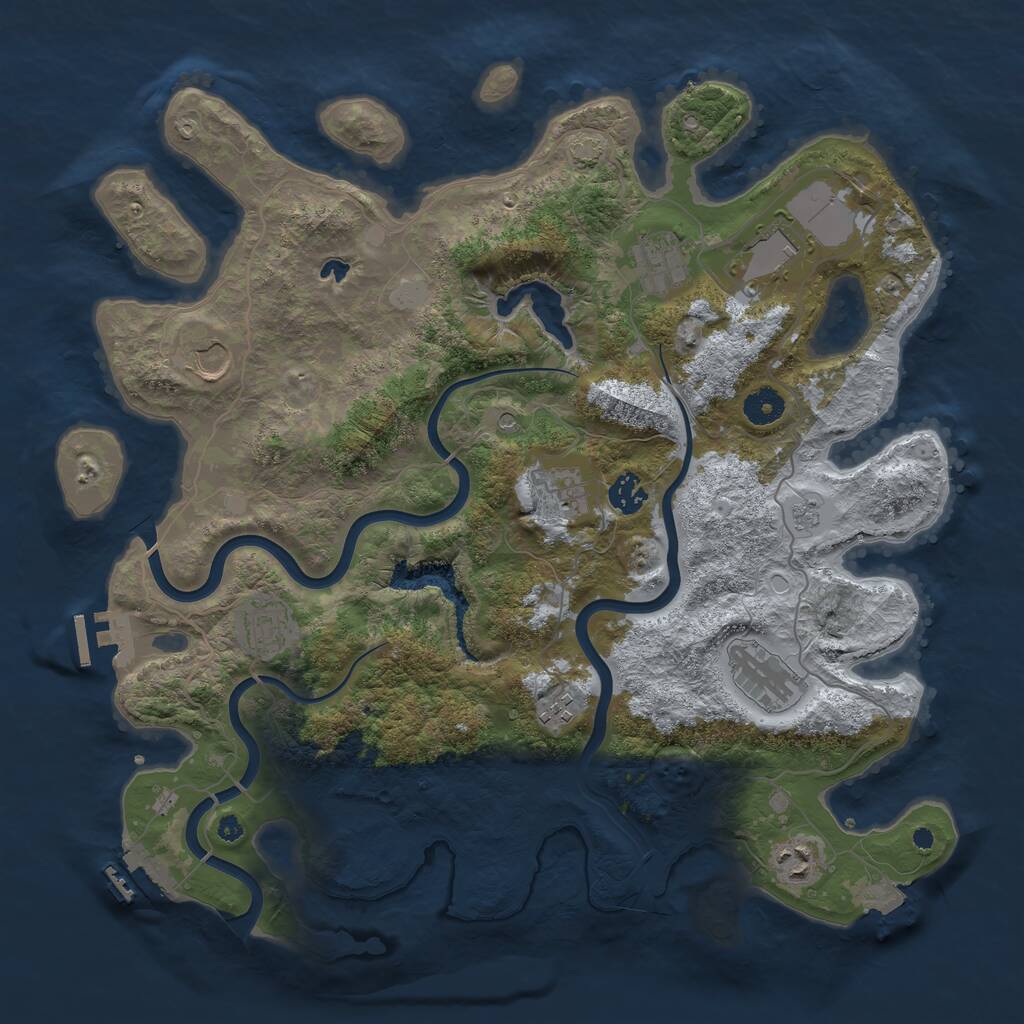 Rust Map: Procedural Map, Size: 4000, Seed: 636701, 15 Monuments