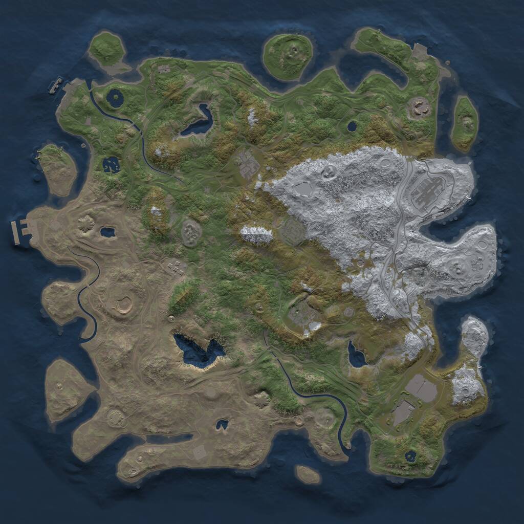 Rust Map: Procedural Map, Size: 4500, Seed: 644442976, 15 Monuments