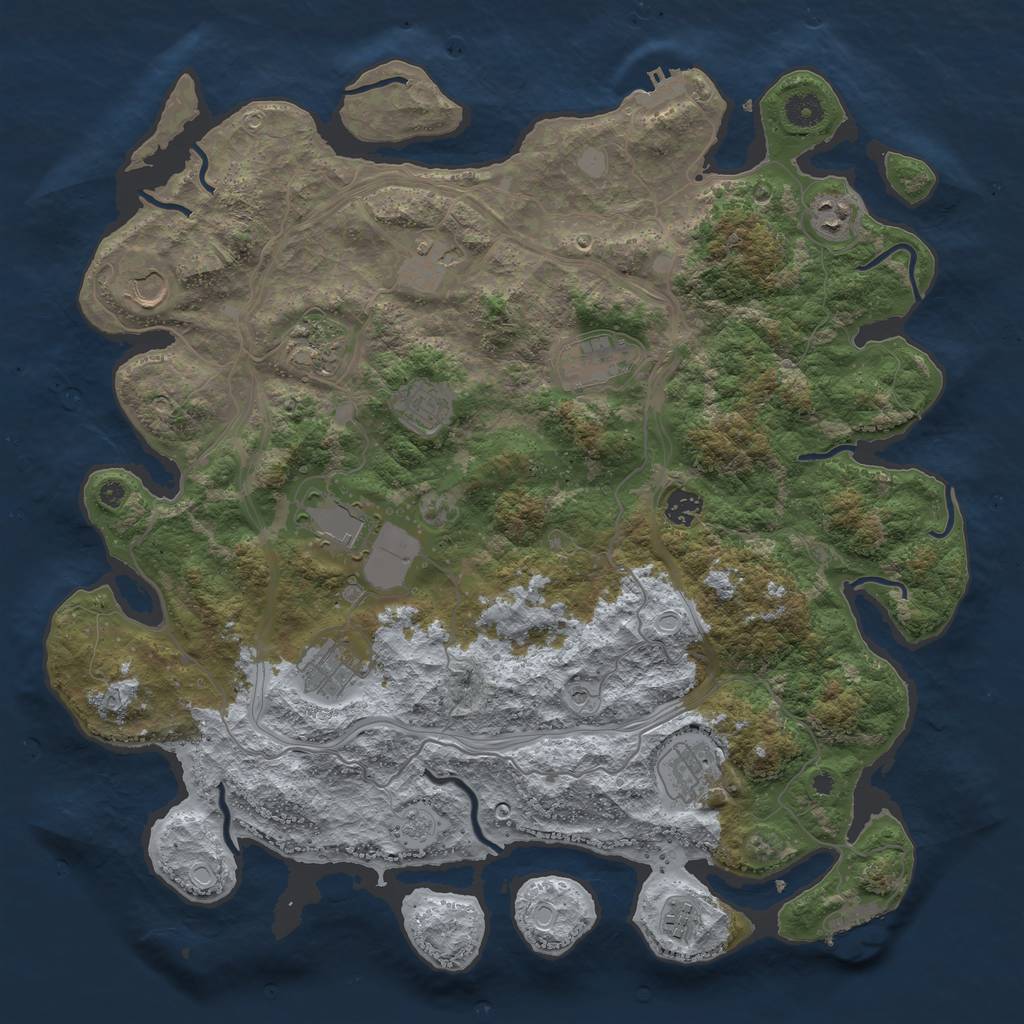 Rust Map: Procedural Map, Size: 4250, Seed: 361209425, 20 Monuments