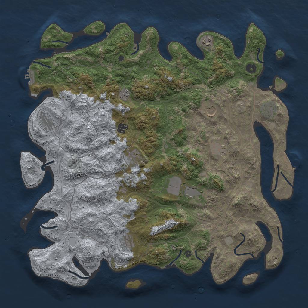 Rust Map: Procedural Map, Size: 4500, Seed: 253, 19 Monuments