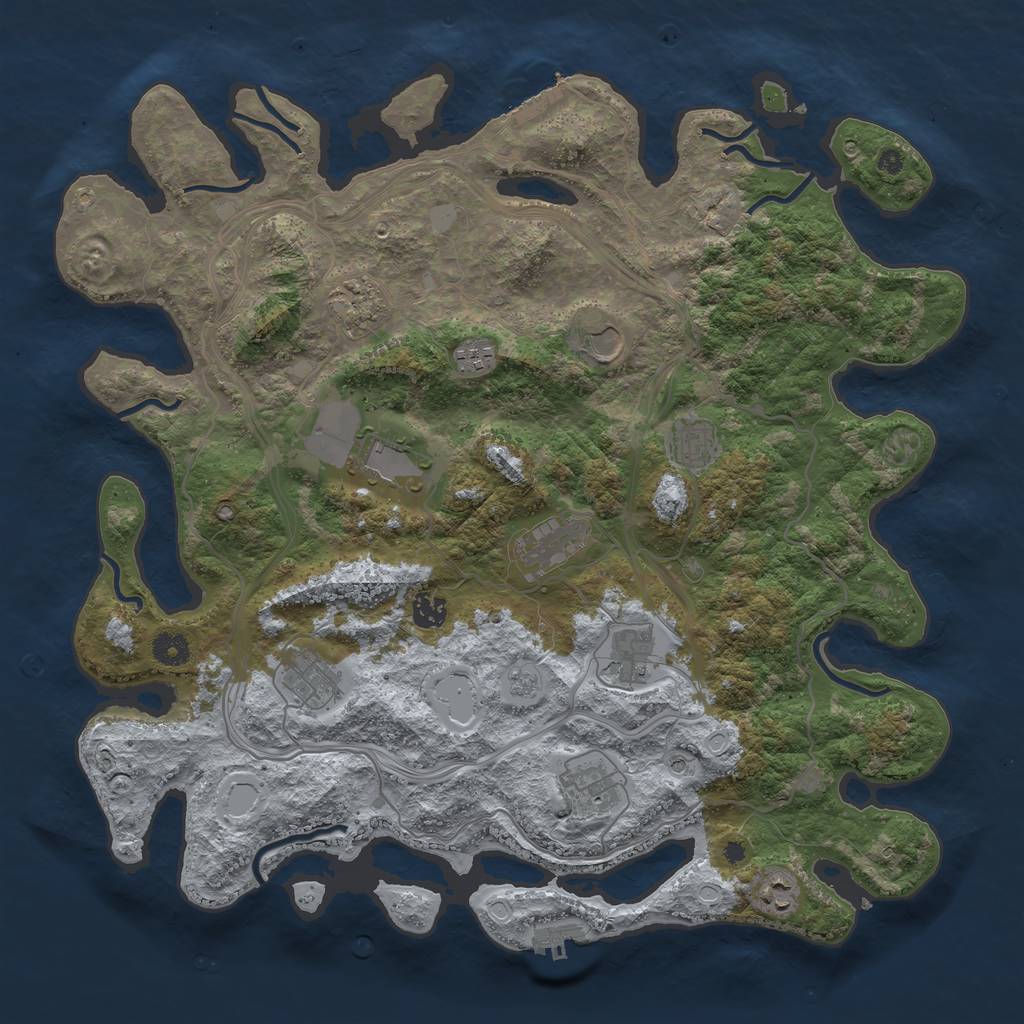 Rust Map: Procedural Map, Size: 4250, Seed: 1249587539, 20 Monuments