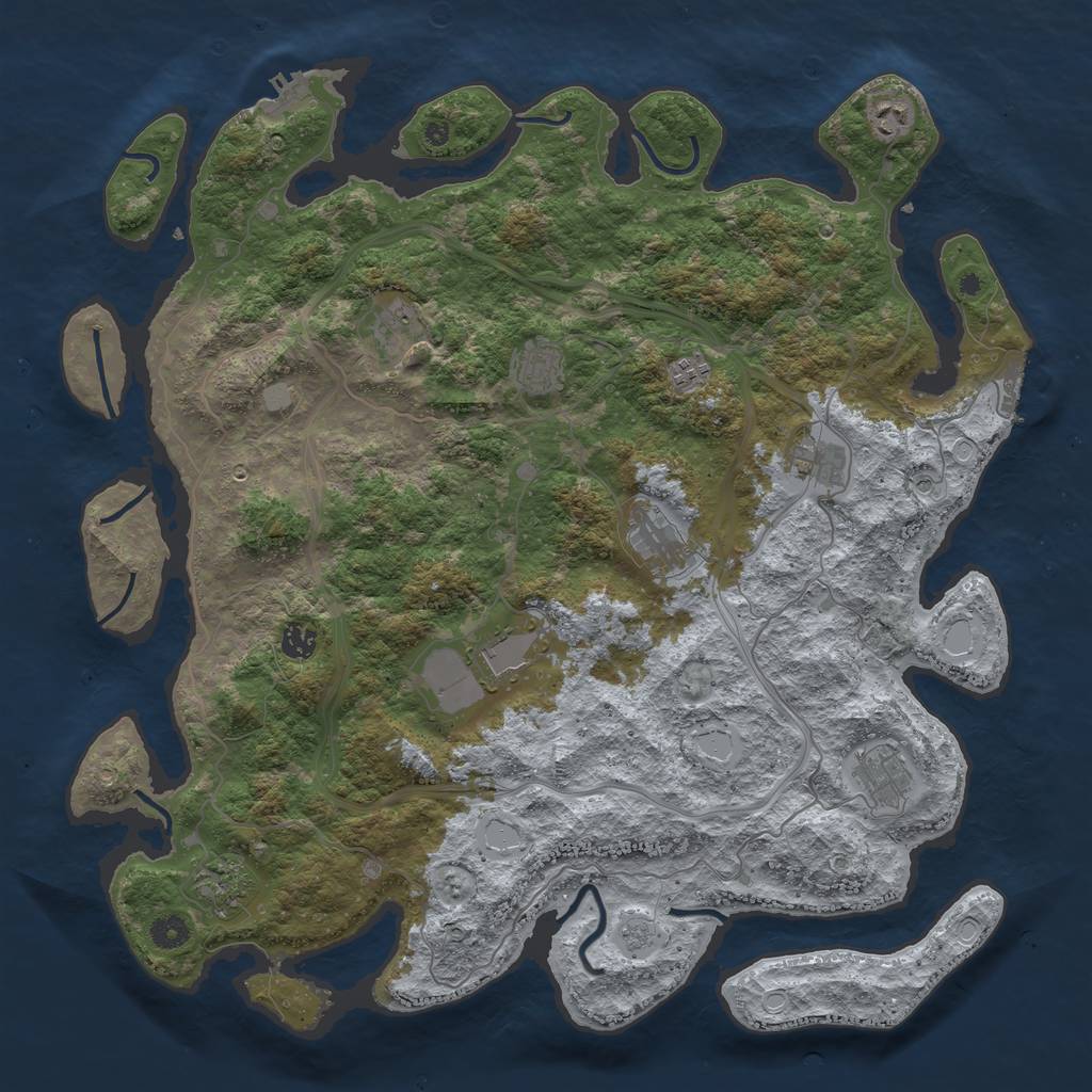 Rust Map: Procedural Map, Size: 4500, Seed: 1137, 19 Monuments