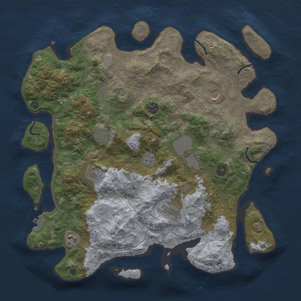 Rust Map: Procedural Map, Size: 4000, Seed: 835366801, 16 Monuments