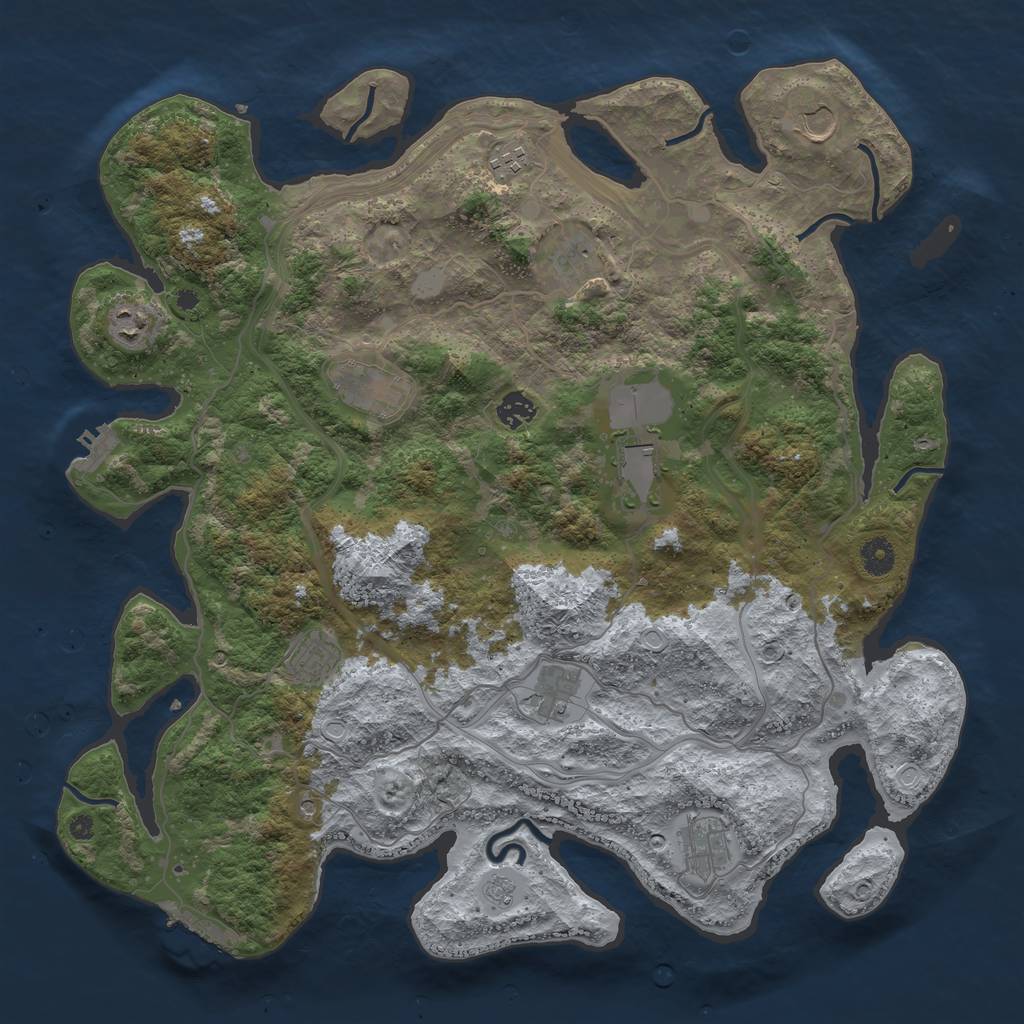 Rust Map: Procedural Map, Size: 4250, Seed: 525483835, 19 Monuments