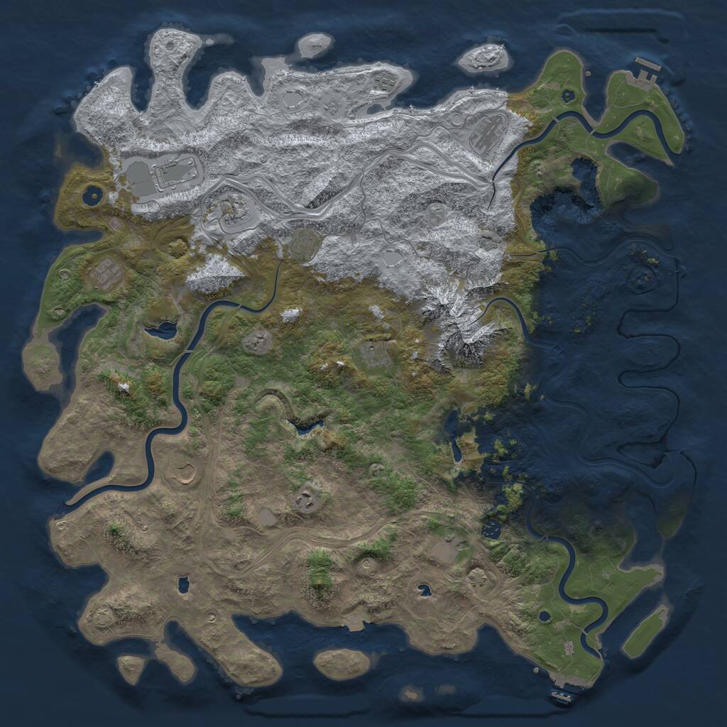 Rust Map: Procedural Map, Size: 5500, Seed: 22222555, 17 Monuments