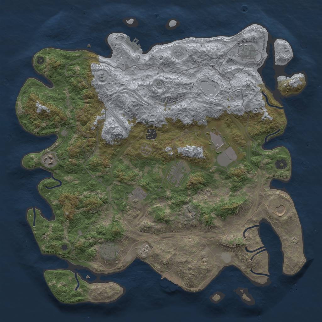 Rust Map: Procedural Map, Size: 4250, Seed: 1769359626, 18 Monuments