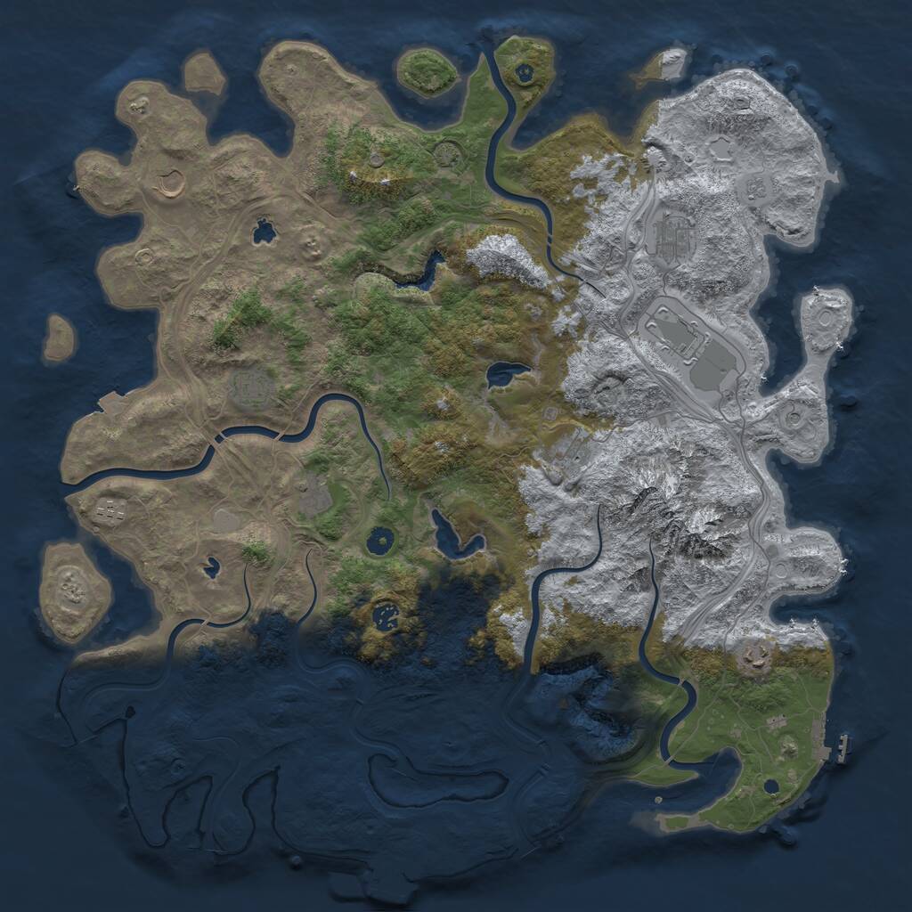 Rust Map: Procedural Map, Size: 5000, Seed: 962813935, 15 Monuments