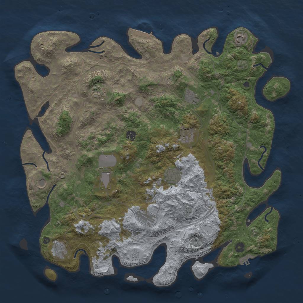 Rust Map: Procedural Map, Size: 4500, Seed: 891795007, 20 Monuments