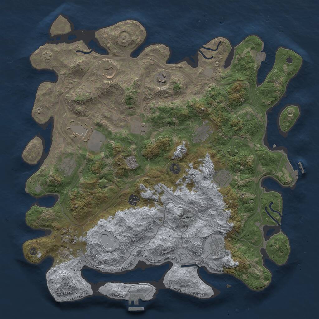 Rust Map: Procedural Map, Size: 4250, Seed: 1053529333, 17 Monuments