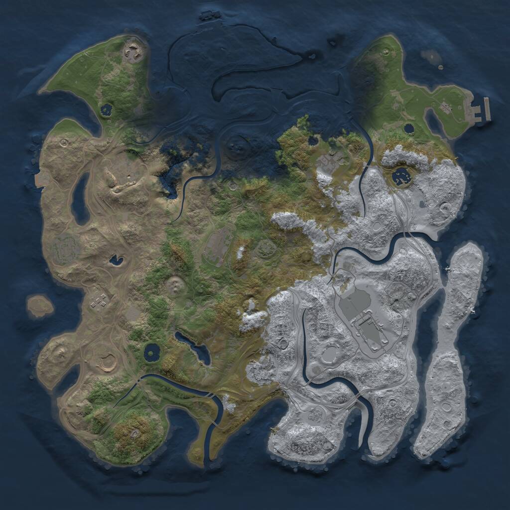 Rust Map: Procedural Map, Size: 4300, Seed: 145558020, 16 Monuments