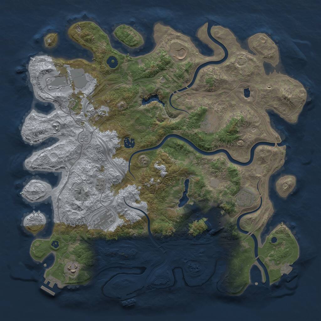 Rust Map: Procedural Map, Size: 4250, Seed: 1380919789, 16 Monuments