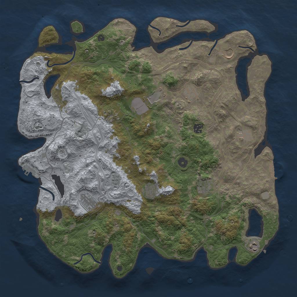 Rust Map: Procedural Map, Size: 4500, Seed: 604205618, 20 Monuments