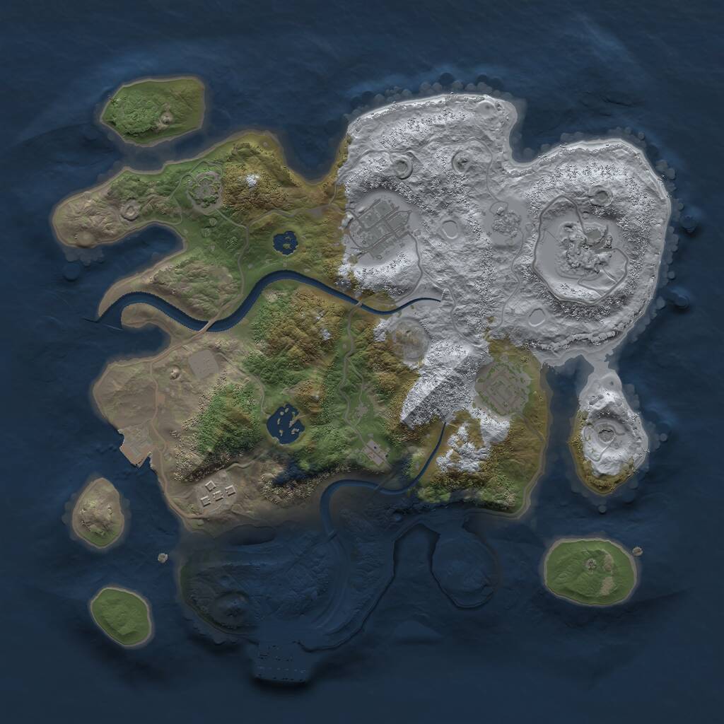 Rust Map: Procedural Map, Size: 3000, Seed: 1613743273, 10 Monuments