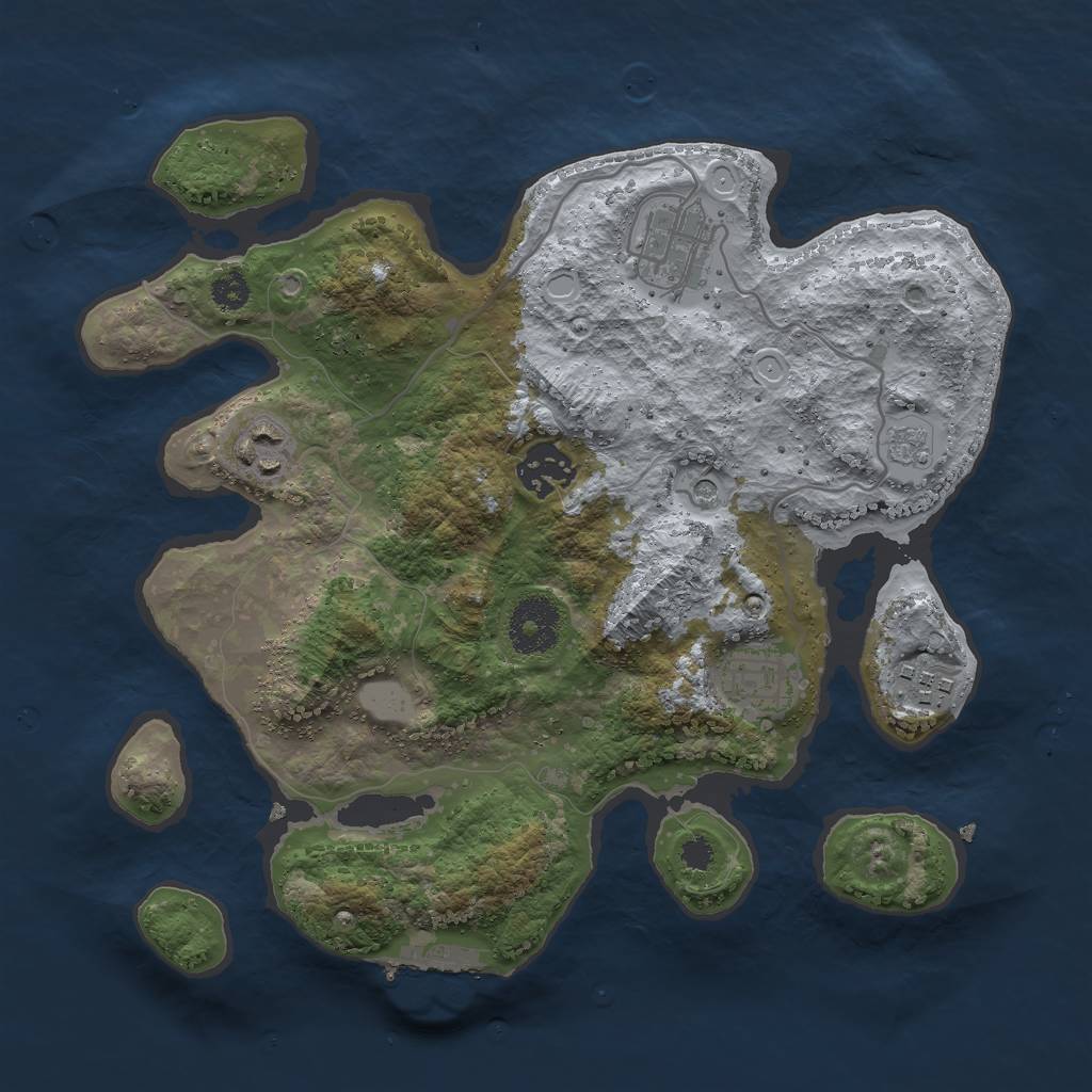 Rust Map: Procedural Map, Size: 3000, Seed: 1613743273, 13 Monuments
