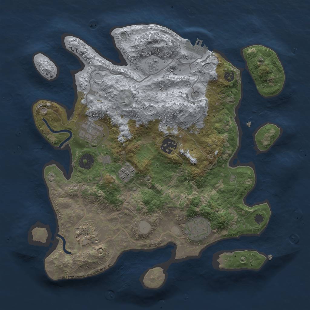 Rust Map: Procedural Map, Size: 3000, Seed: 66079631, 13 Monuments