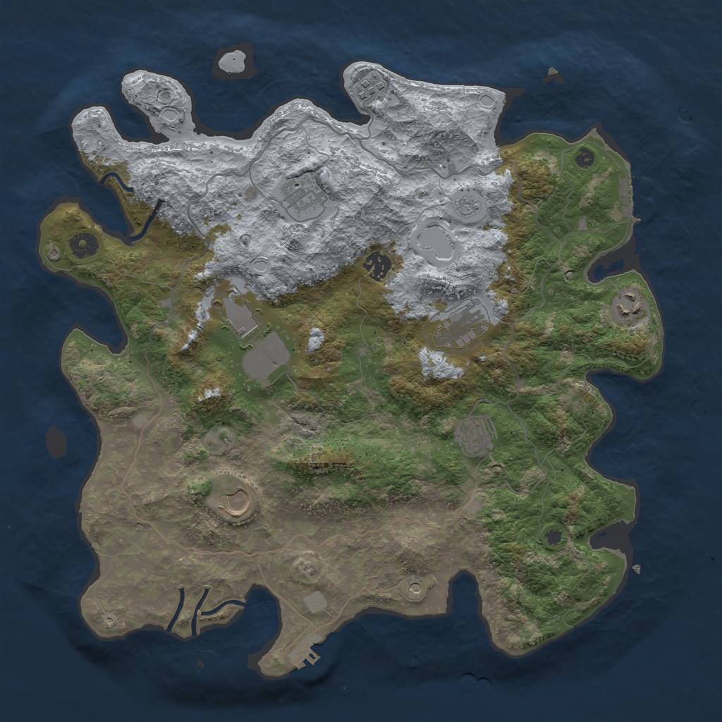 Rust Map: Procedural Map, Size: 4000, Seed: 1310747640, 17 Monuments