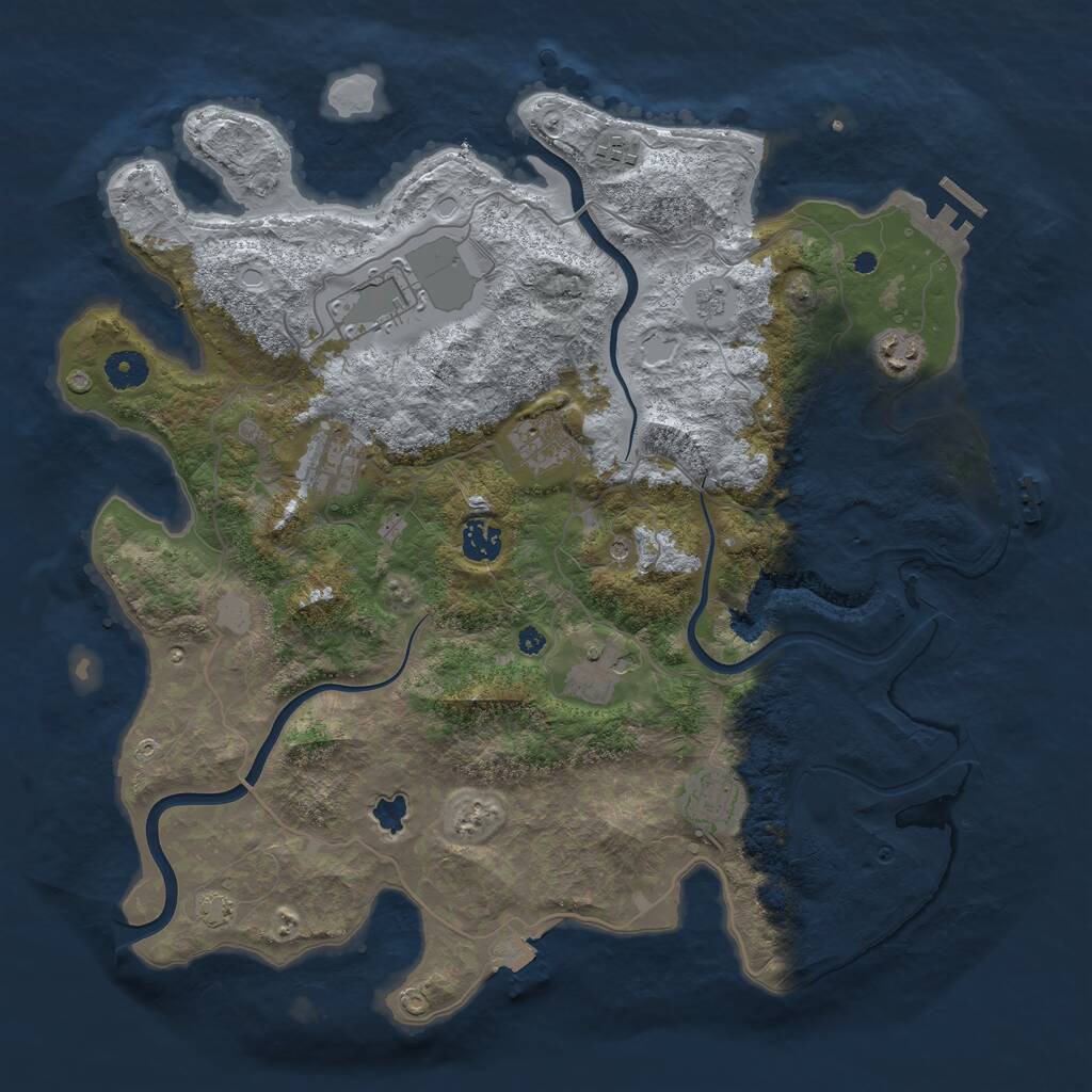 Rust Map: Procedural Map, Size: 4000, Seed: 1310747640, 14 Monuments