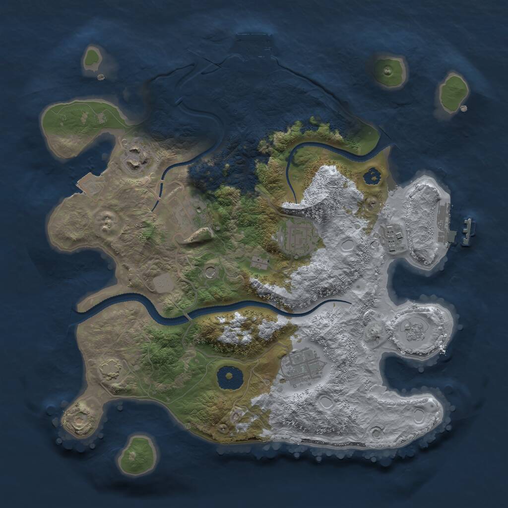 Rust Map: Procedural Map, Size: 3000, Seed: 9384924, 11 Monuments