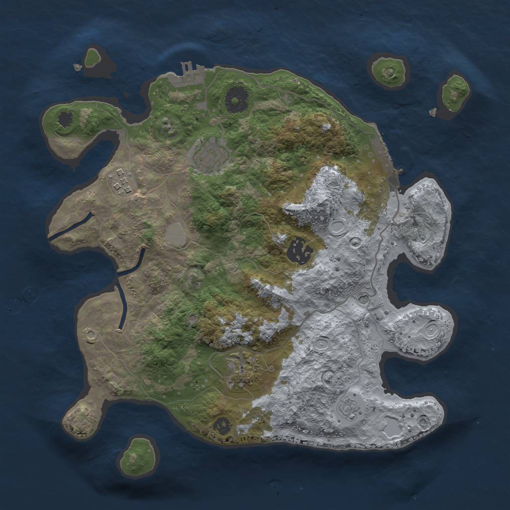 Rust Map: Procedural Map, Size: 3000, Seed: 9384924, 13 Monuments