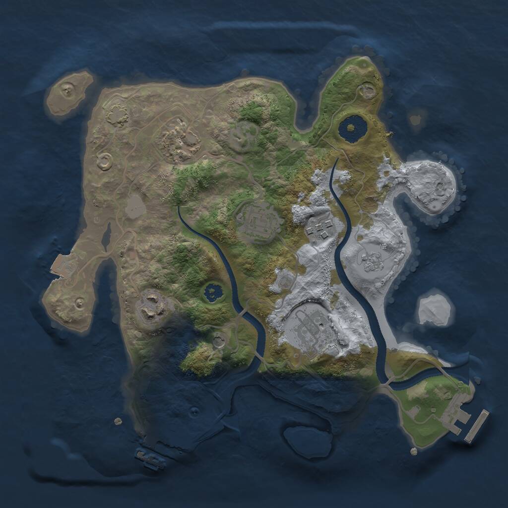 Rust Map: Procedural Map, Size: 2800, Seed: 464118289, 11 Monuments