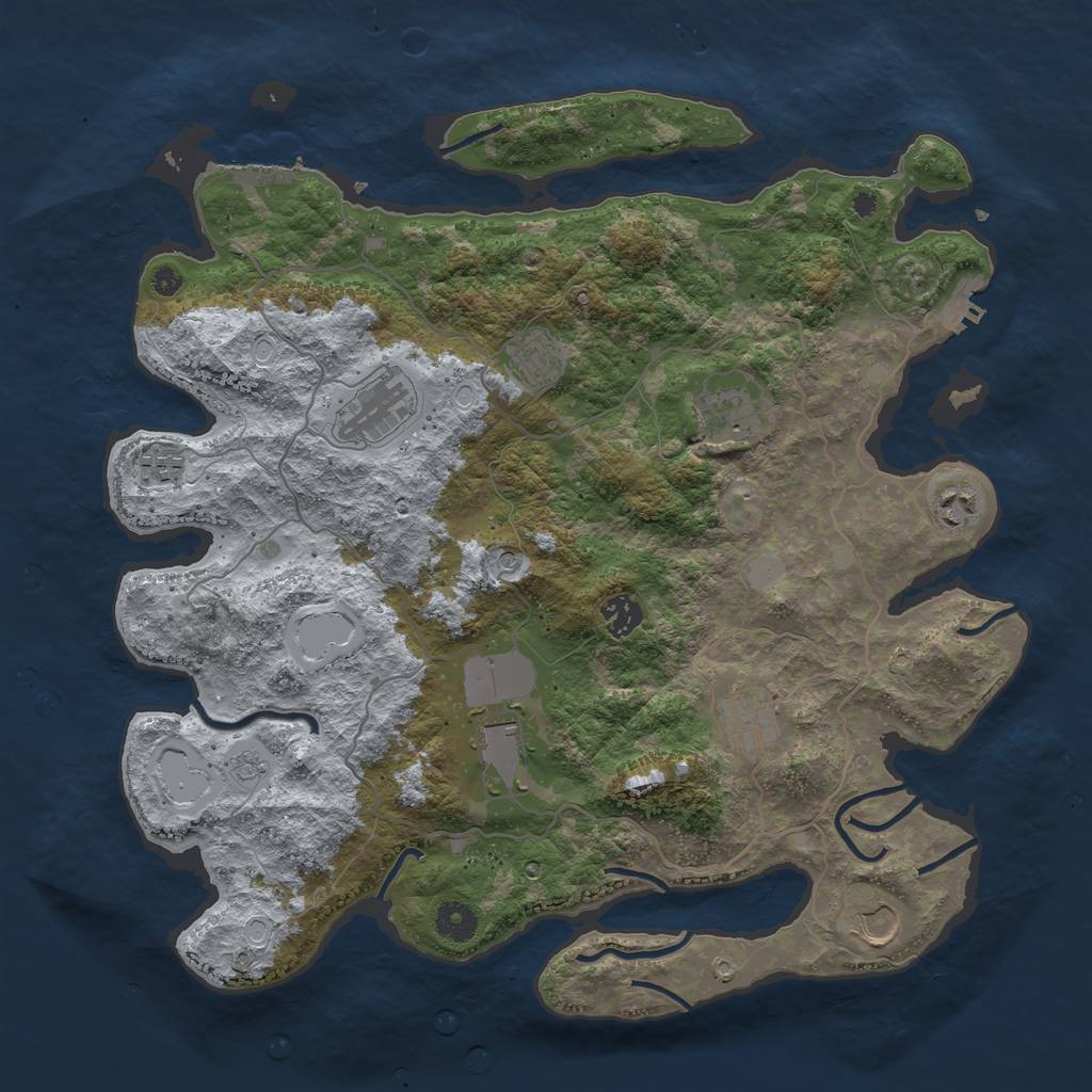 Rust Map: Procedural Map, Size: 4000, Seed: 892270793, 18 Monuments