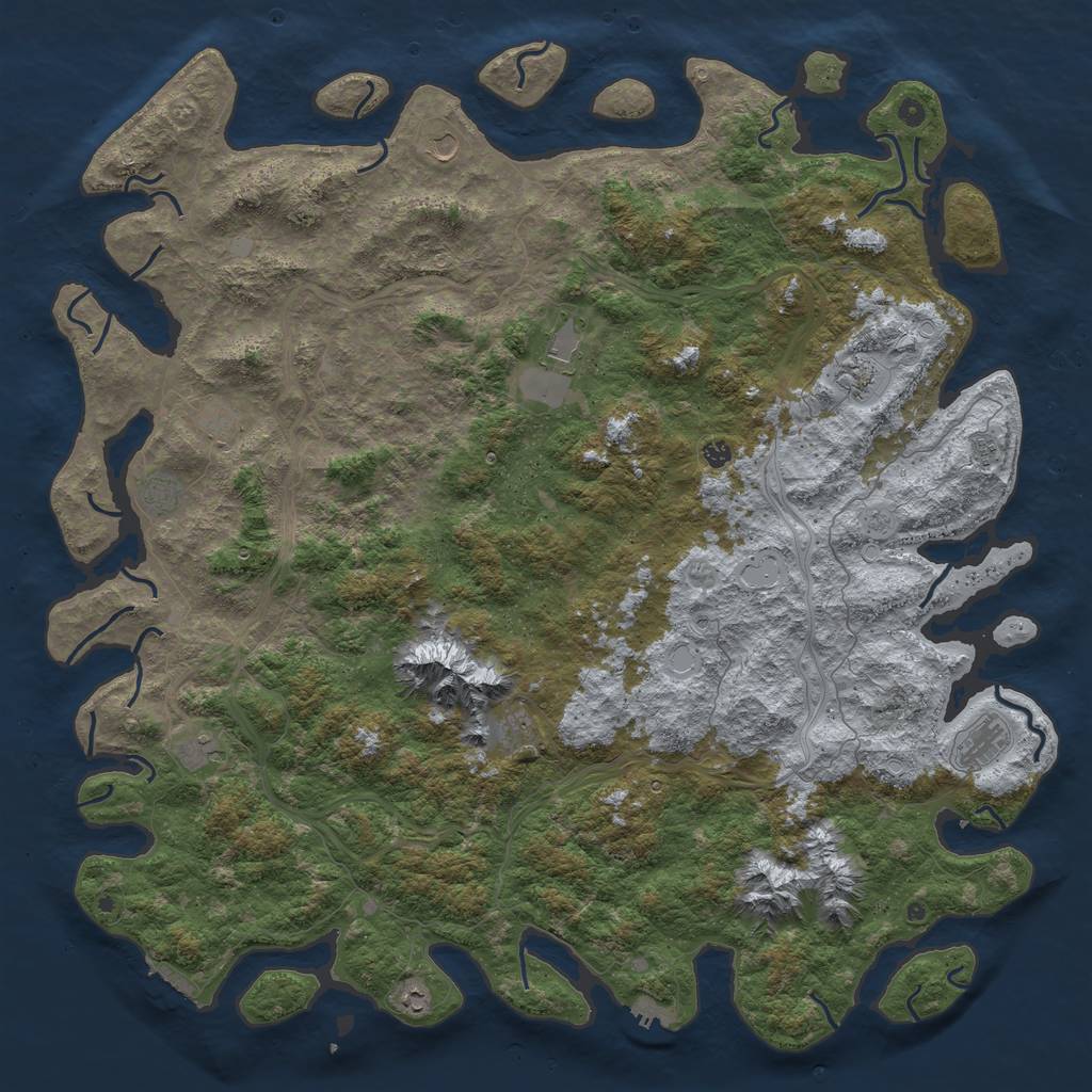 Rust Map: Procedural Map, Size: 6000, Seed: 82931, 20 Monuments