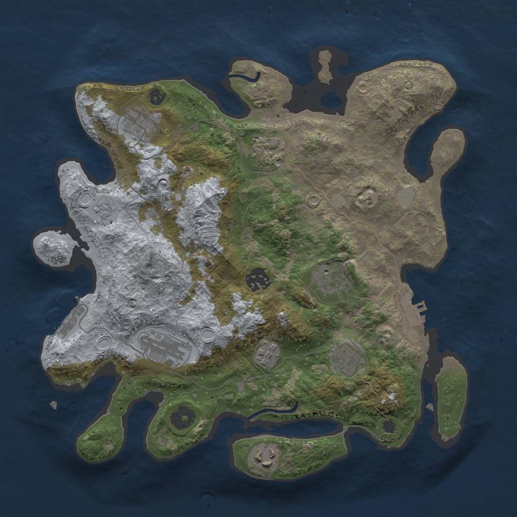 Rust Map: Procedural Map, Size: 3300, Seed: 495284, 16 Monuments