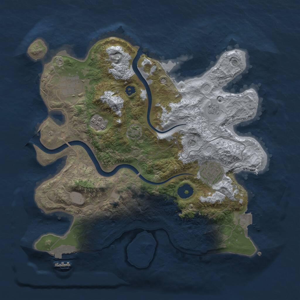 Rust Map: Procedural Map, Size: 3000, Seed: 110937, 8 Monuments