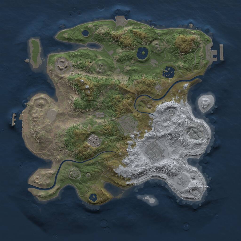 Rust Map: Procedural Map, Size: 3000, Seed: 161328, 11 Monuments