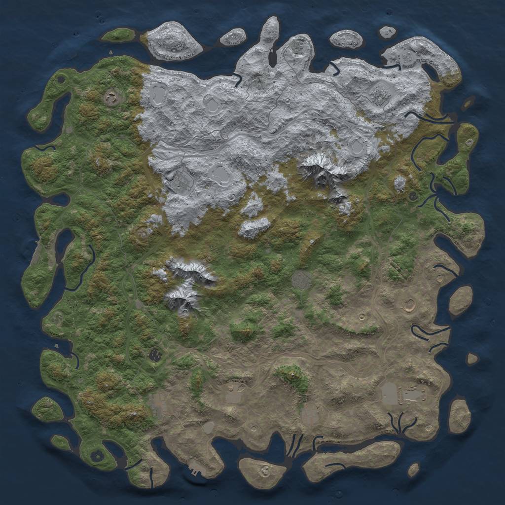 Rust Map: Procedural Map, Size: 6000, Seed: 42095, 20 Monuments