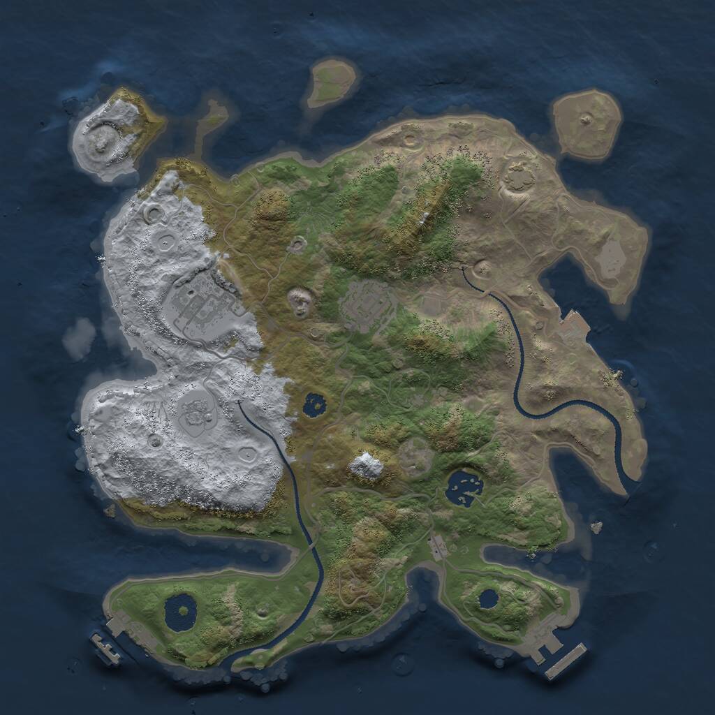 Rust Map: Procedural Map, Size: 3000, Seed: 630020, 8 Monuments