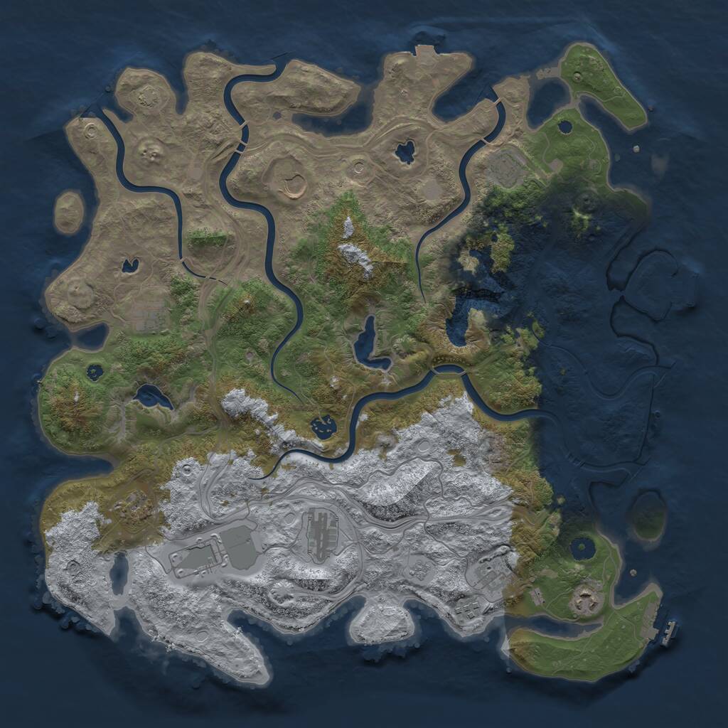 Rust Map: Procedural Map, Size: 4500, Seed: 17726438, 16 Monuments