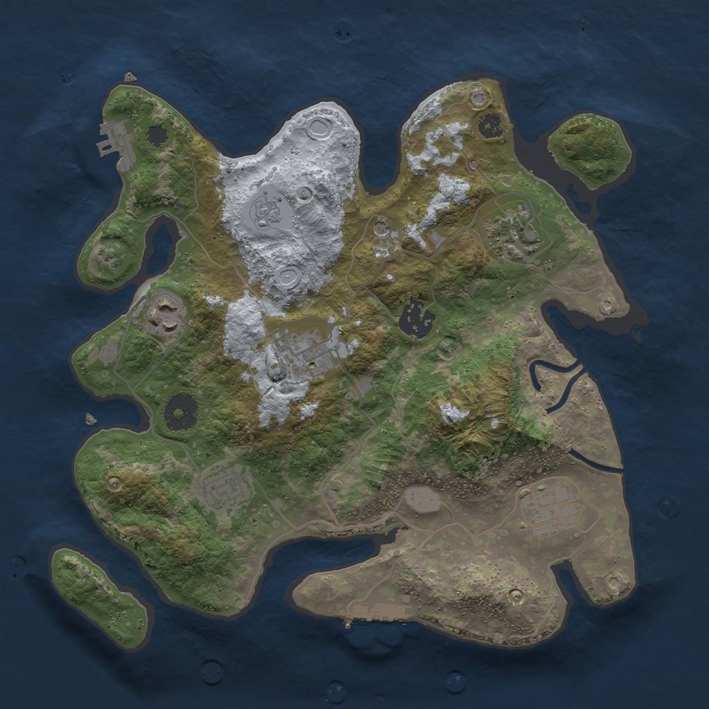 Rust Map: Procedural Map, Size: 3000, Seed: 434062, 15 Monuments