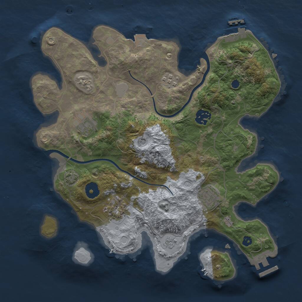 Rust Map: Procedural Map, Size: 3000, Seed: 165373, 11 Monuments