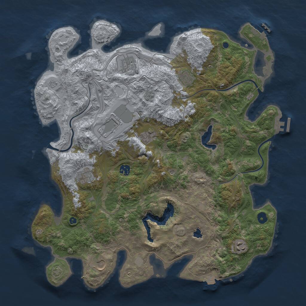 Rust Map: Procedural Map, Size: 4300, Seed: 43973469, 15 Monuments