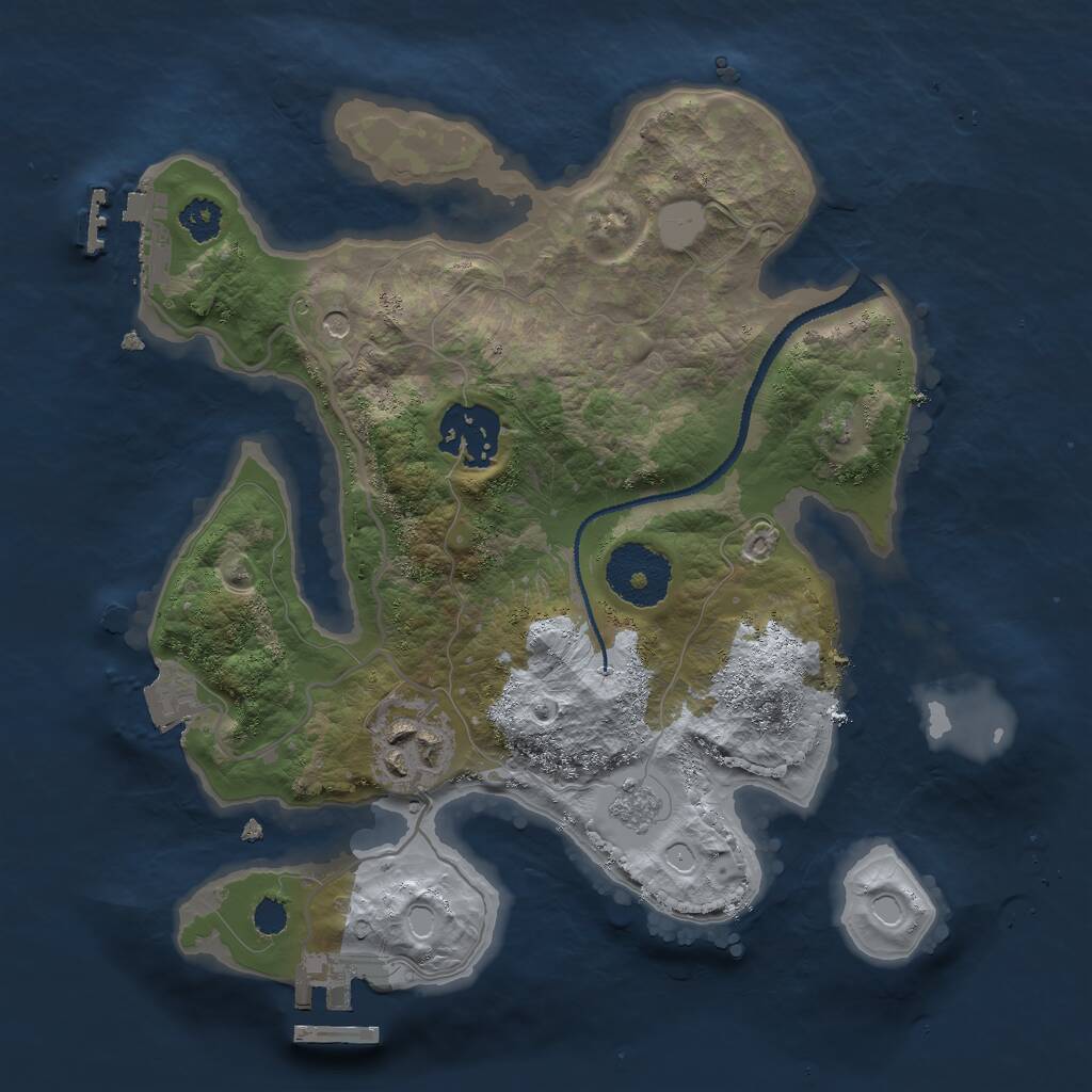 Rust Map: Procedural Map, Size: 2600, Seed: 19300110, 7 Monuments