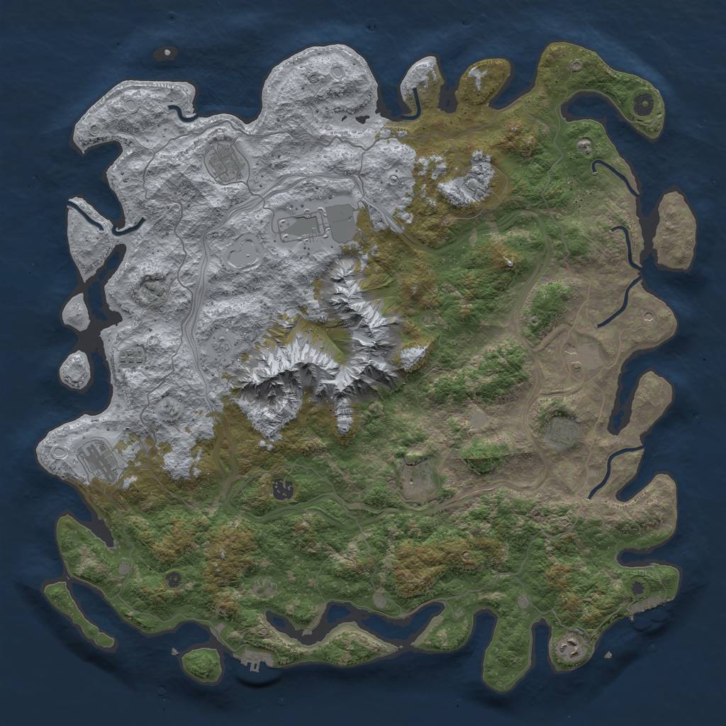 Rust Map: Procedural Map, Size: 5000, Seed: 12364, 19 Monuments