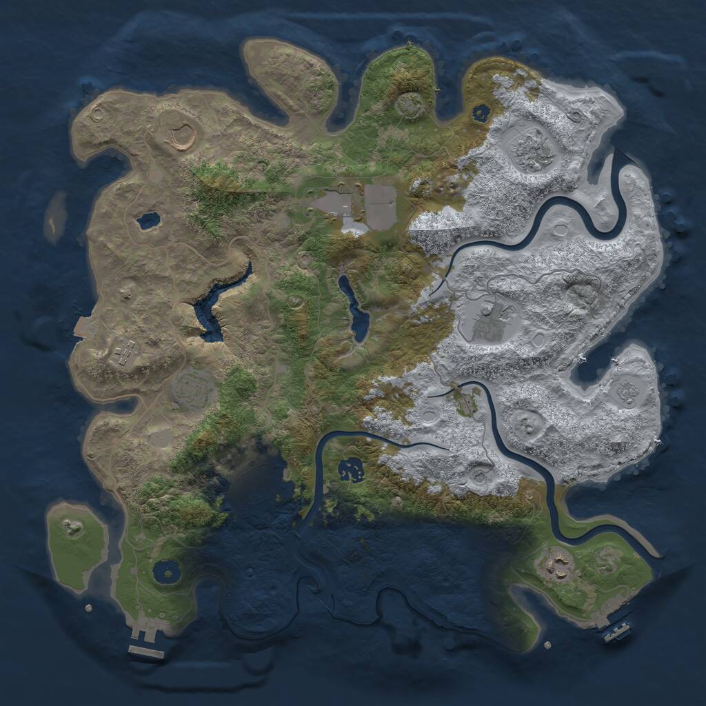 Rust Map: Procedural Map, Size: 4000, Seed: 990825, 15 Monuments