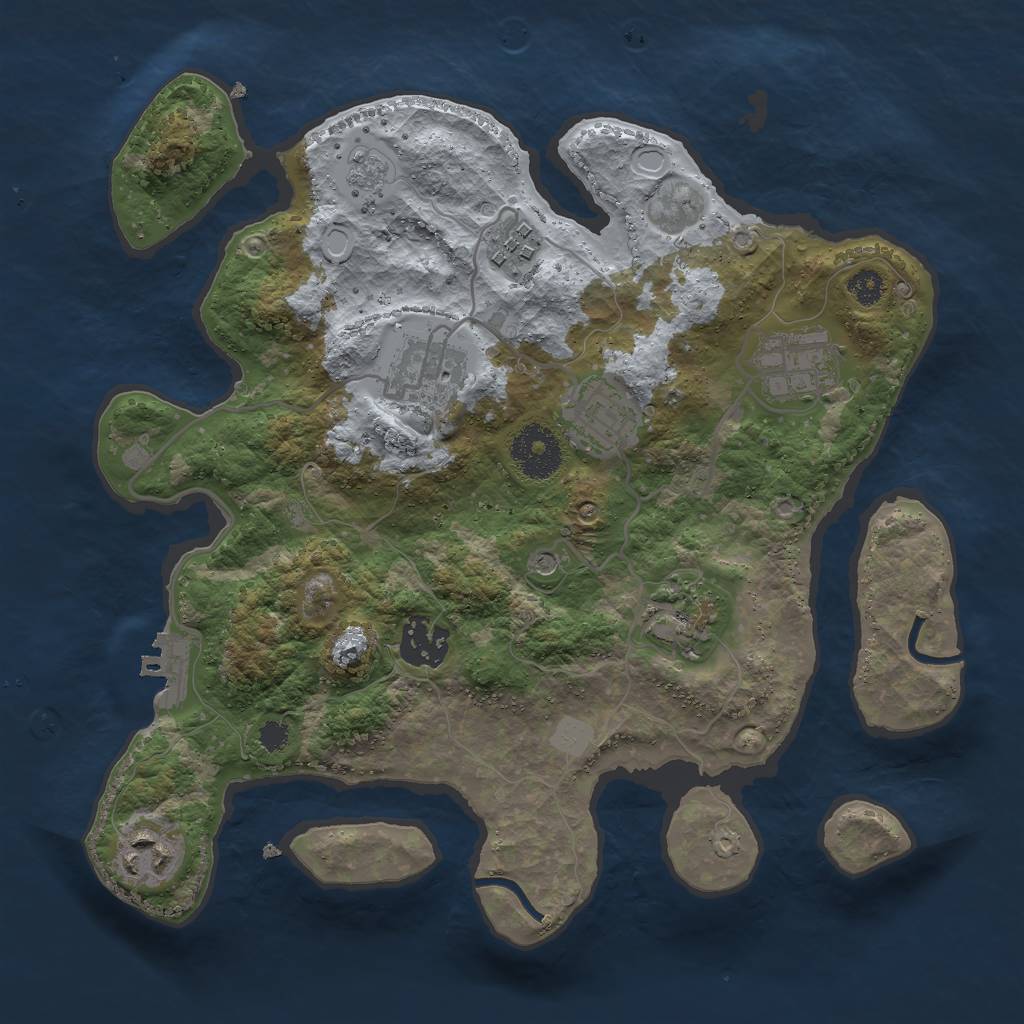Rust Map: Procedural Map, Size: 3000, Seed: 259208, 15 Monuments