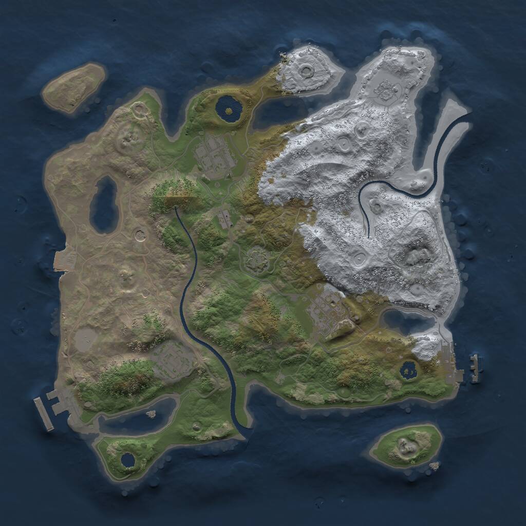 Rust Map: Procedural Map, Size: 3000, Seed: 26944, 9 Monuments