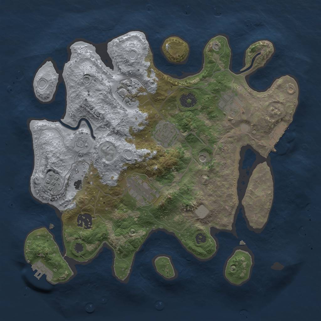 Rust Map: Procedural Map, Size: 3000, Seed: 7804912, 15 Monuments