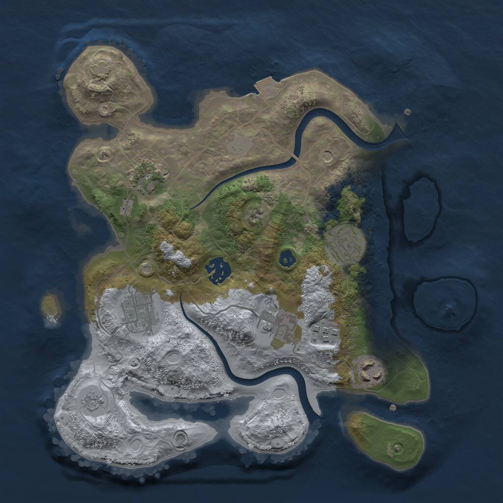 Rust Map: Procedural Map, Size: 3000, Seed: 55638, 11 Monuments