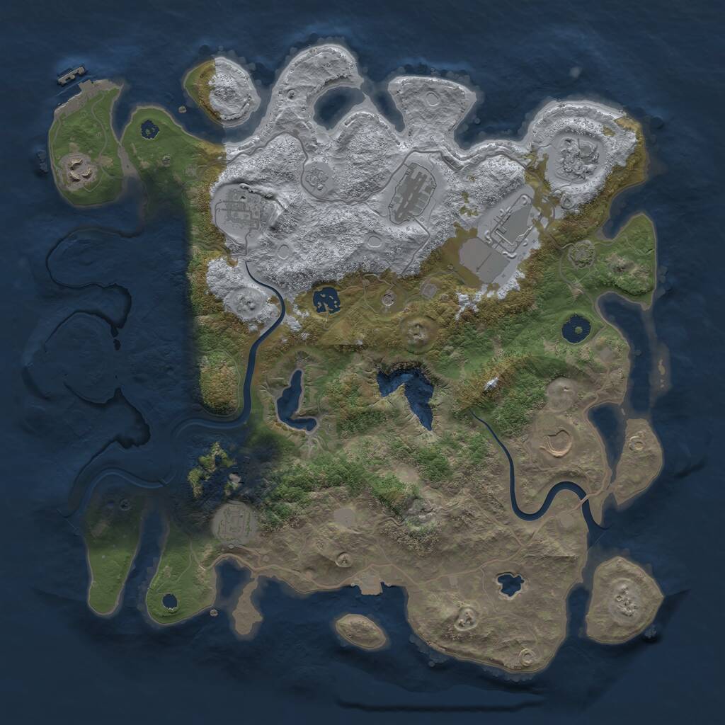 Rust Map: Procedural Map, Size: 4000, Seed: 1621590769, 15 Monuments