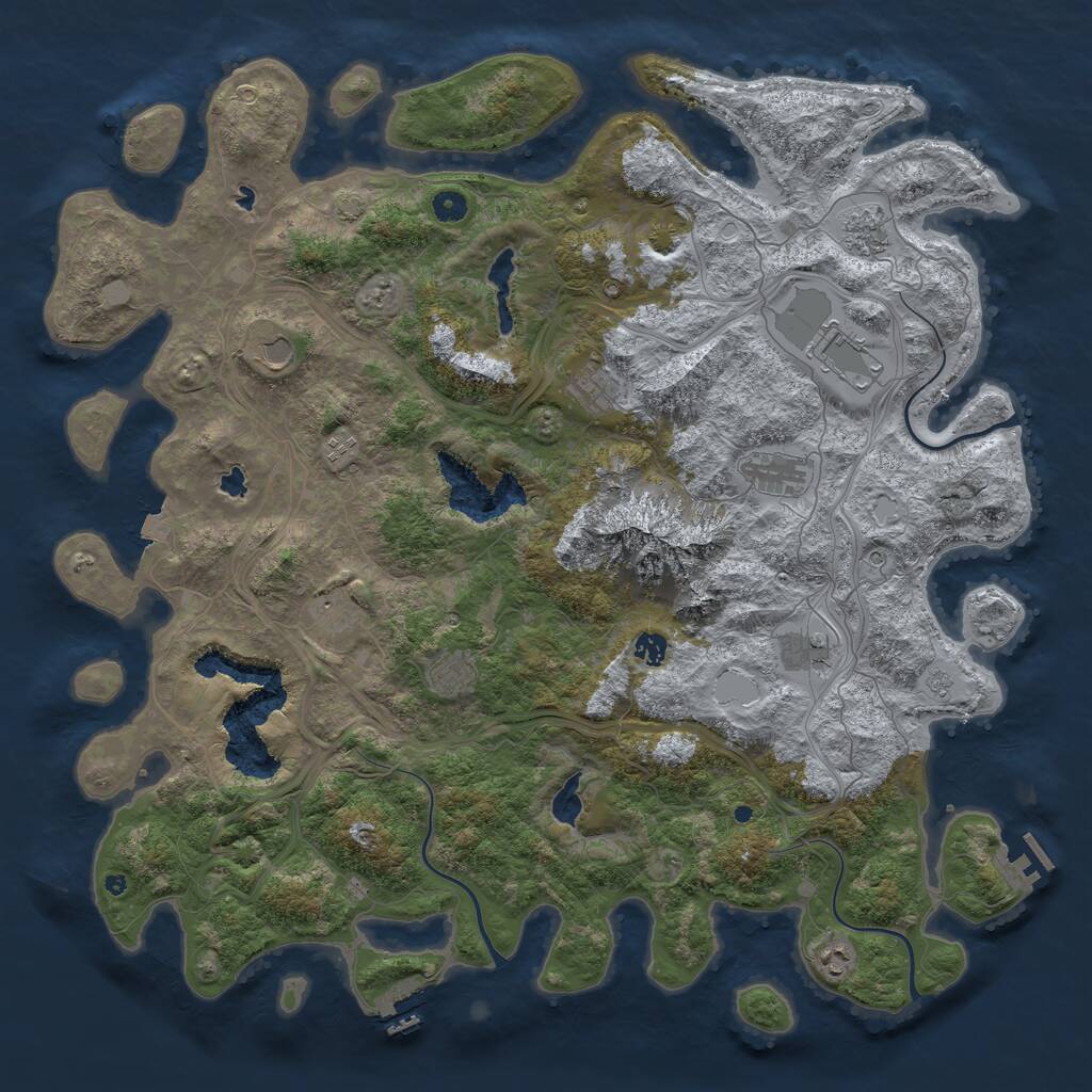 Rust Map: Procedural Map, Size: 5000, Seed: 11750774, 17 Monuments
