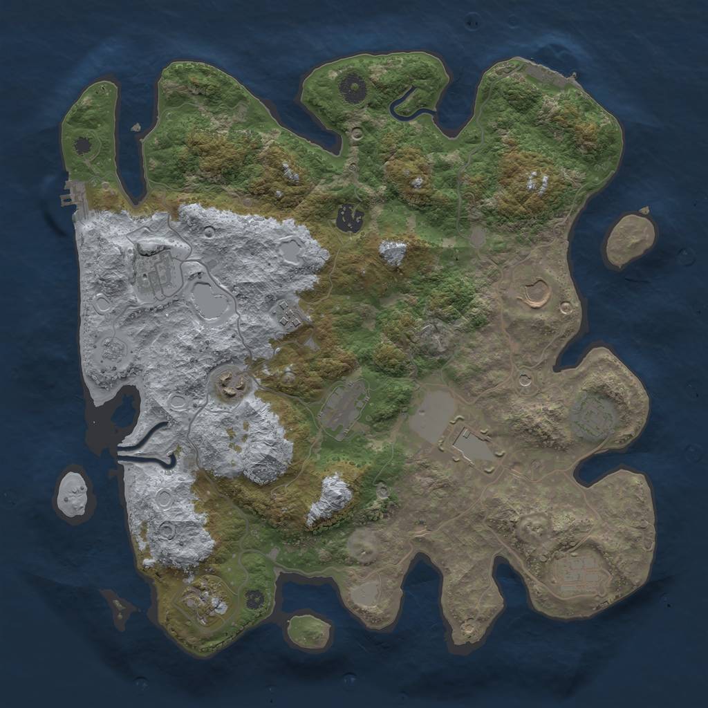 Rust Map: Procedural Map, Size: 3750, Seed: 167254, 19 Monuments