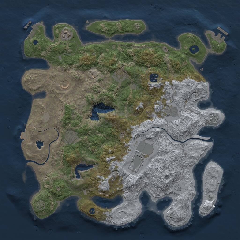 Rust Map: Procedural Map, Size: 4000, Seed: 1310747641, 14 Monuments