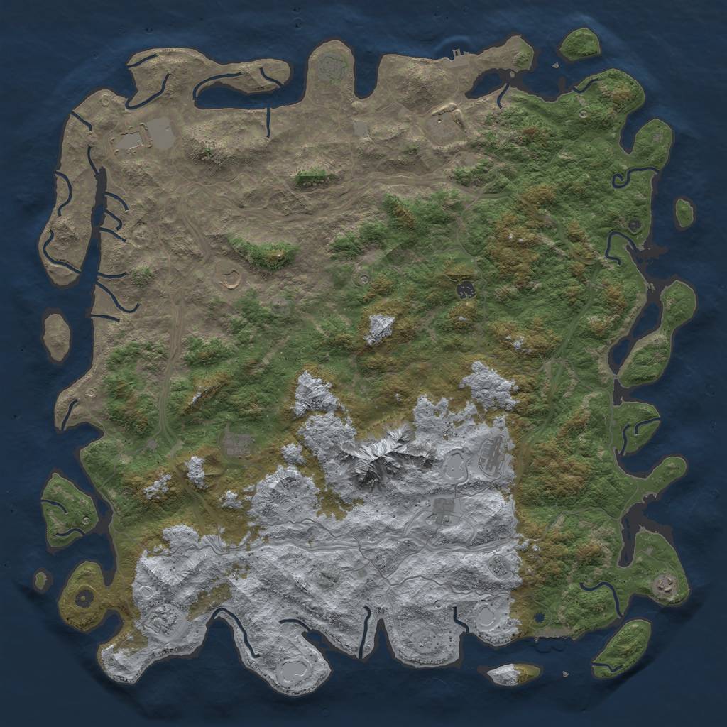 Rust Map: Procedural Map, Size: 6000, Seed: 1905675067, 20 Monuments
